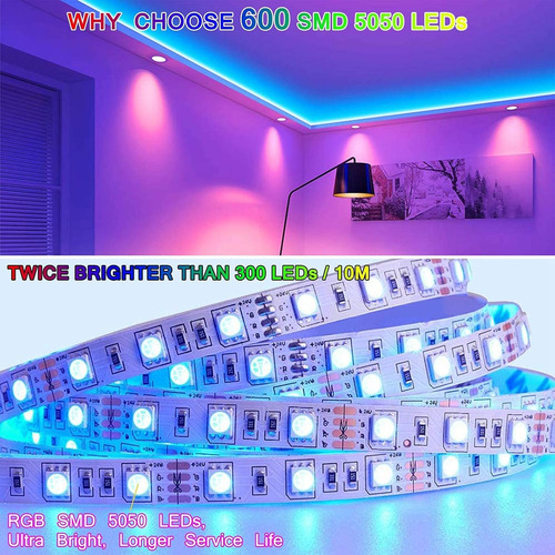 5050 10m 600leds Rgb 60leds/m Smd Non-waterproof Color ...
