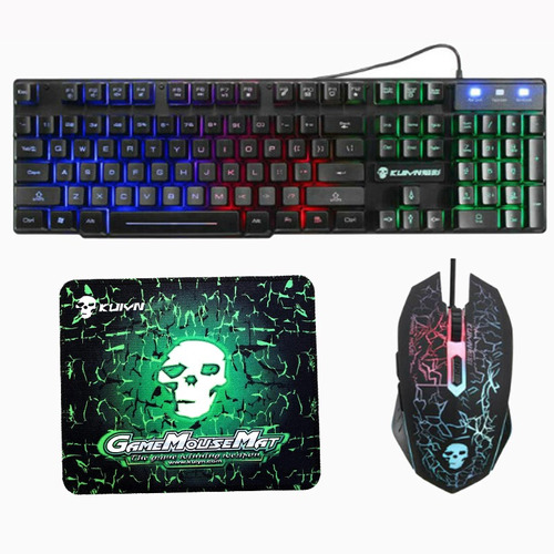 Teclado T6 + Ratón+pad Kit Gamer Barato Alámbrico Led