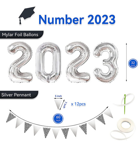 Set De Decoraciones De Graduación 50pcs 2023, Set De Globos