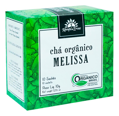 Melissa Chá Orgânico E Certificado Kampo De Ervas 10 Sachês