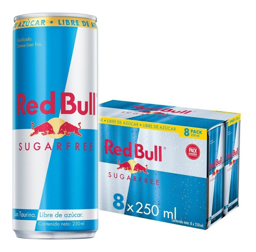 Red Bull Bebida Energética Pack 8 Latas Sin Azúcar 250ml