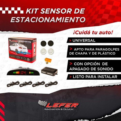 Imagen 2 de 6 de Kit Sensor De Estacionamiento Combinado Blanco Y Negro Mate
