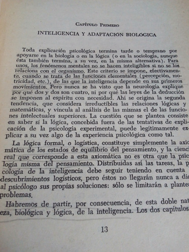 Psicología De La Inteligencia De J. Piaget (1975) (Usado)