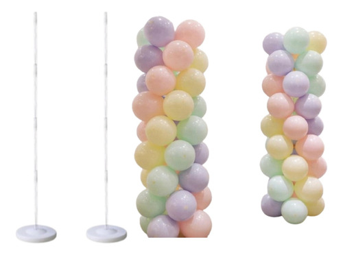 2 Columna Portátil Con Base Para Decoración De Globos 1.5 Mt