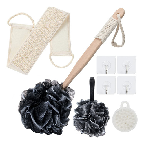 Juego De 8 Cepillos De Baño Luffa Esponja Natural Masajeador Color Nombre Del Diseño