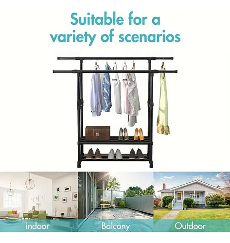 Un Conjunto De Perchas De Doble Poste Para Colgar Ropa, Esta
