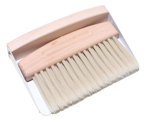 C-f Mini Recogedor Con Mango De Madera, Cepillo Cerdas De