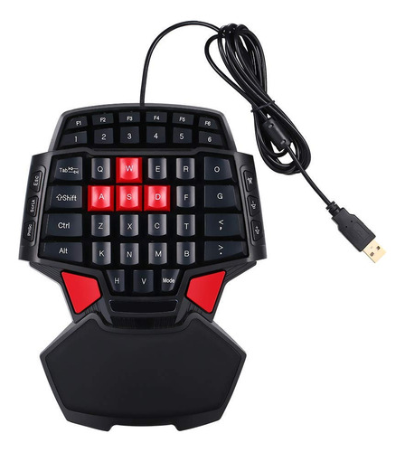 Teclado Para Videojuego Una Sola Mano Profesional 47 Cable