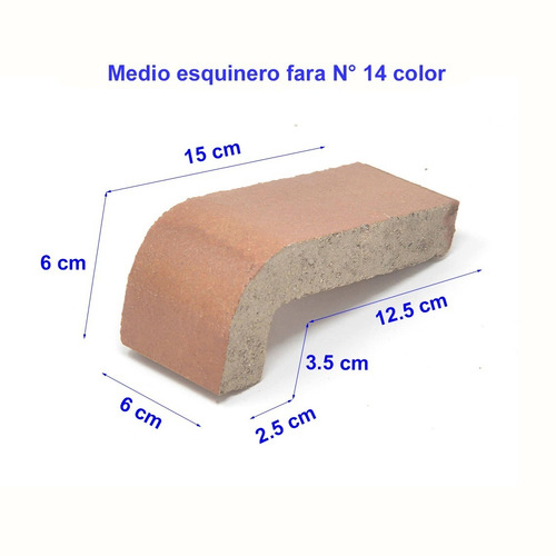 Imagen 2 de 7 de Medios Esquineros N° 14 Fara 15 X 6 X 6 Cm Color