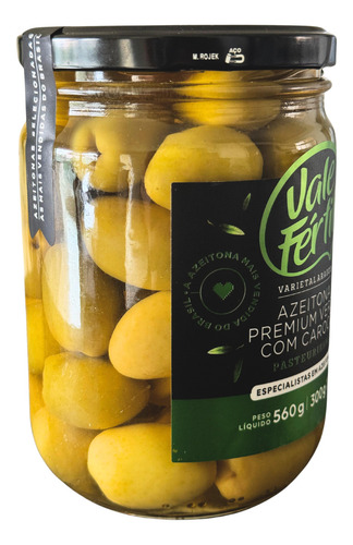 Azeitona Verde Premium Com Caroço Arauco Vale Fértil 330g