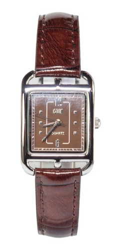 Reloj Mujer John L Cook Analogo Fashion 3524 Cuero Malla Negro Bisel Plateado Fondo Negro
