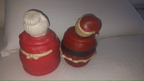 Adornos Navideños Cerámica Usads. Papá Noel Y Abuela Pciox2 (Usado)