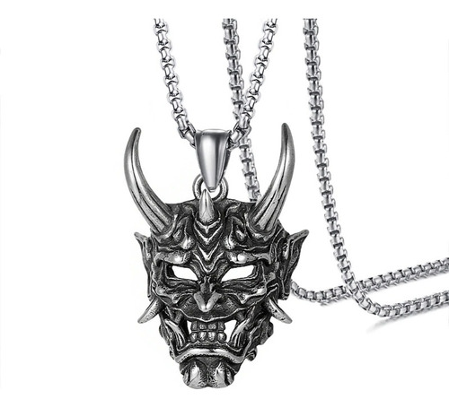 Collar Colgante Dije Hannya Máscara Japonesa Cuernos Demonio