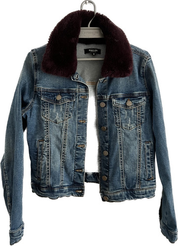 Chaqueta De Jean Cuello Peluche Talla S Moderna