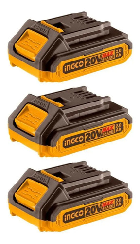 03 Bateria Lithium Ingco 2.0 Amper Industrial Bivolt Cosli24