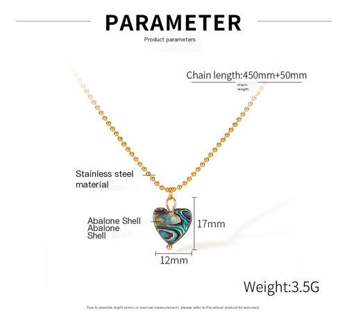 Collar Con Forma De Corazón De Concha De Abul
