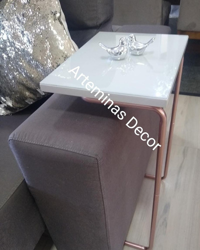 Mesinha Lateral De Apoio Para Sofa Pe Rose Gold