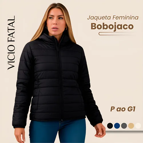 Jaqueta Puffer Feminina Bobojaco Gominho Bomber Impermeável