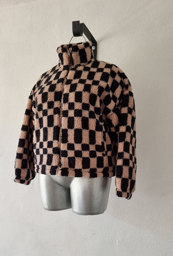 Chamarra Abrigo Polar Bomber Fuzzy Retro Mujer Talla S - M
