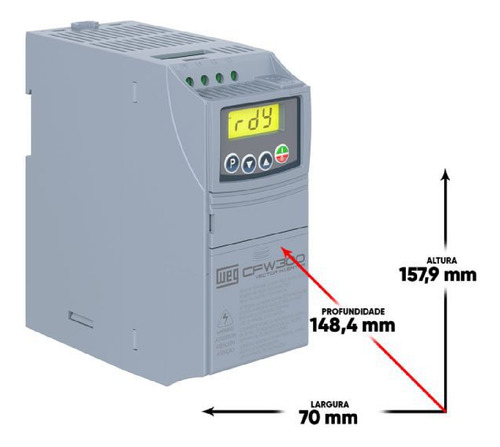 Inversor De Frequência Weg Cfw300 1,5cv 380v 2,6a 14146822