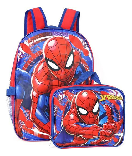 Mochila Para Niños Spiderman 16 Pulgadas Con Lonchera Extraí