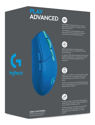 Mouse Logitech G305 Lightspeed Wireless Blue 910-006013 Color Azul