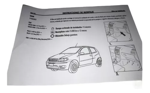 Filtro Habitaculo Fiat Grand Siena Punto Uno Novo 500 Qubo