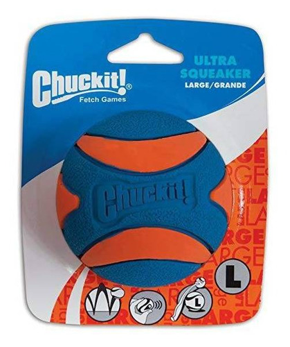 Imagem 1 de 6 de Brinquedo De Cachorro Bola Ultra Squeaker Apito G Chuckit