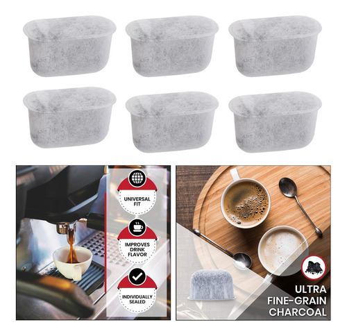6x Filtros De Agua De Carbón Activado Para Cafetera Todas