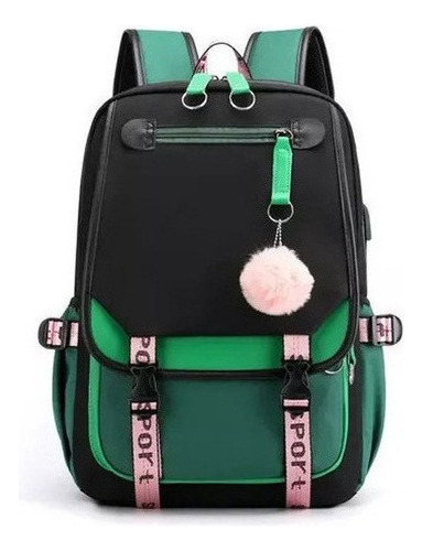 Mochila Coreana Kawaii For Jóvenes Xiux Con Interfaz Usb