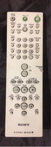 Control Remoto Sony Av System3 Rm-ss450