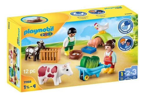 Playmobil 1.2.3 Diversión En La Granja - 71158 Cantidad de piezas 12