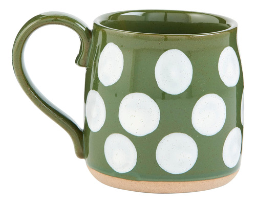 Mud Pie Taza Floral Con Puntos Verdes