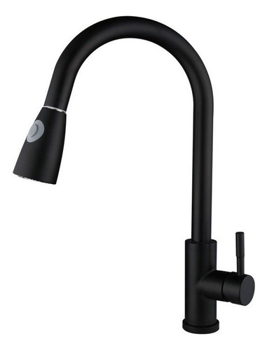 Llave Grifo Mezcladora Cocina Monomando De Acero Negro