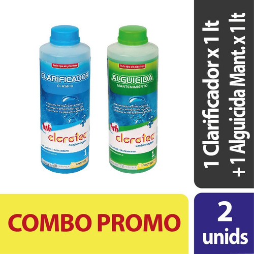 Imagen 2 de 10 de Clarificador + Alguicida Mantenimiento X 1 Lt Combo