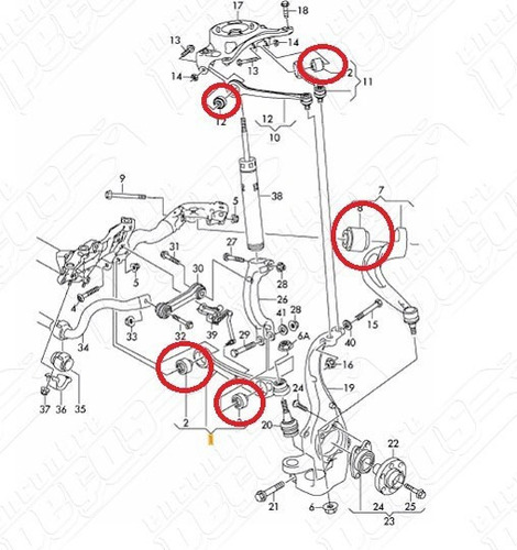 Kit Bucha Braco 75mm Audi Q5 2.0 225cv Attraction 14-18