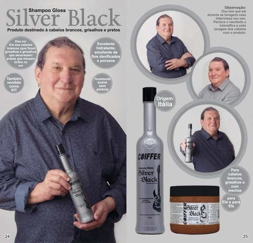 Imagem 3 de 7 de Shampoo Gloss Silver Black Coiffer 300 Ml Cabelos Grisalhos