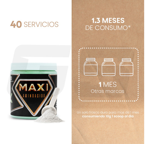 Maxi Suplementos Aminoácidos En Polvo 400g Limón