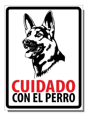Imagen 1 de 1 de Letrero Cuidado Con El Perro - Pastor Alemán - 30x40 Cm
