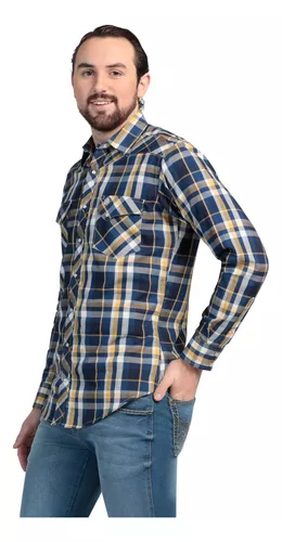 Camisa Moderna Manga Larga Wrangler Hombre 772 Color Azul