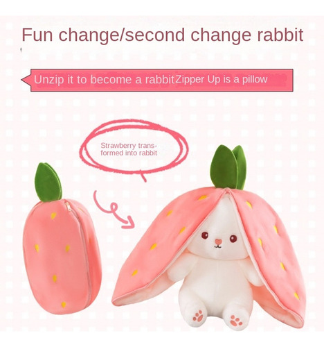 Muñeca De Peluche Strawberry Carrot Transforms Rabbit