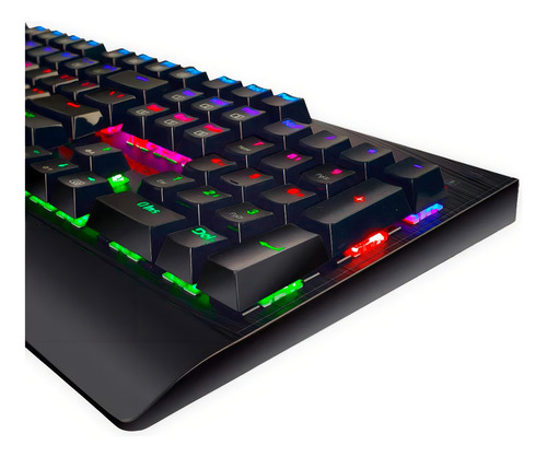 Teclado mecanico gamer Redragon Kala K557 QWERTY Outemu Brown português Brasil cor preto com luz RGB