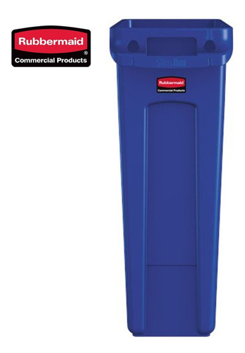 Contenedor Slim Jim Con Logo De Reciclaje 354007 Rubbermaid Color Azul