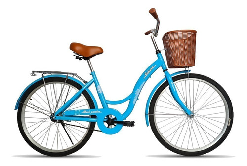 Bicicleta urbana femenina Black Panther Urbana SAHARA R26 freno contrapedal color azul con pie de apoyo