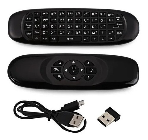 Control Smart Tv Air Mouse Teclado Recargable Usb Giroscopio