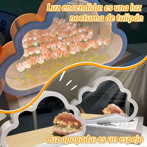 Luz Nocturna Con Espejo De Tulipán De Nube Para Dormitorio