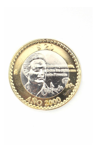 Moneda De $20 Conmemorativa Octavio Paz, Año 2000