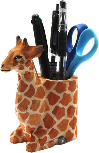 Tang Song Creative Wood Carving Giraffe Handicrafts Pen And