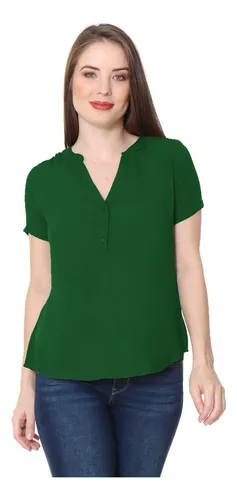 Blusas color verde olivo sales