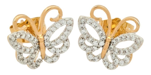 Aretes Mariposa Oro Laminado 18k Arracadas Finas Hermosas